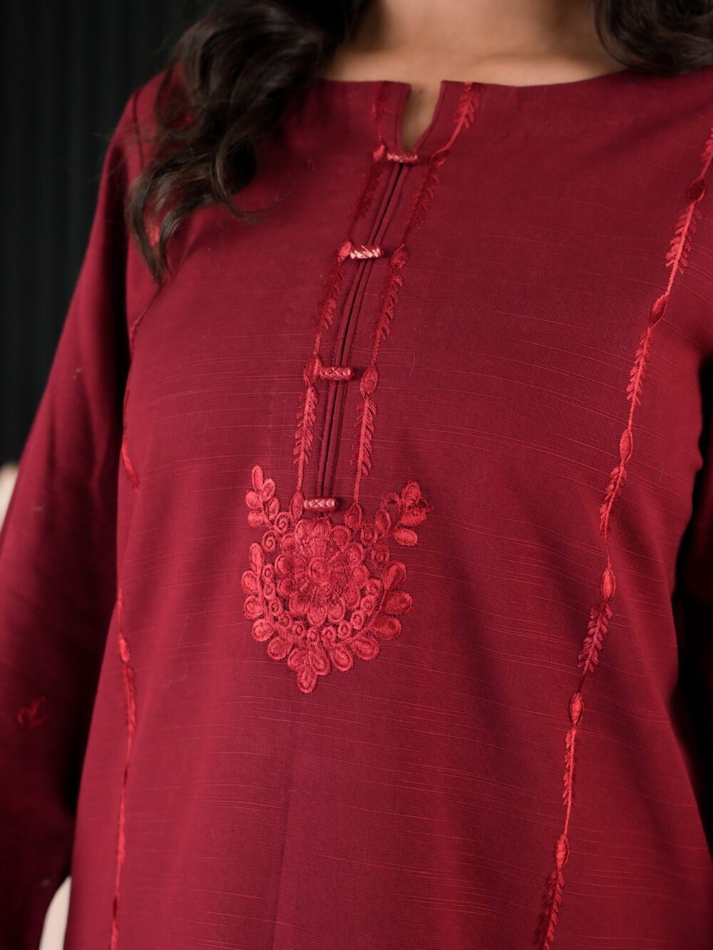 2 Piece - Embroidered  Khaddar Suit - Image 6